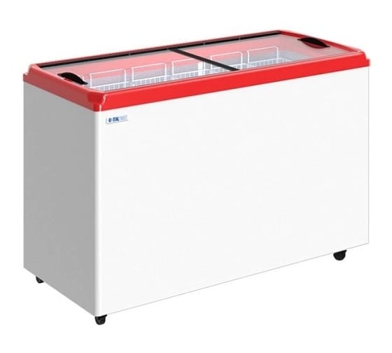 Изображение товара Ларь морозильный ITALFROST ЛВН CF500FQ, прямые стекла, 6 корзины, корпус белый, серая корона З0000300074 ЛВН 500 ПQ R290