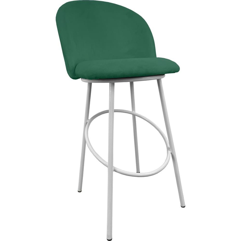 Изображение товара Современный полубарный стул M-GROUP изумрудный металлопластиковый с подставкой для ног