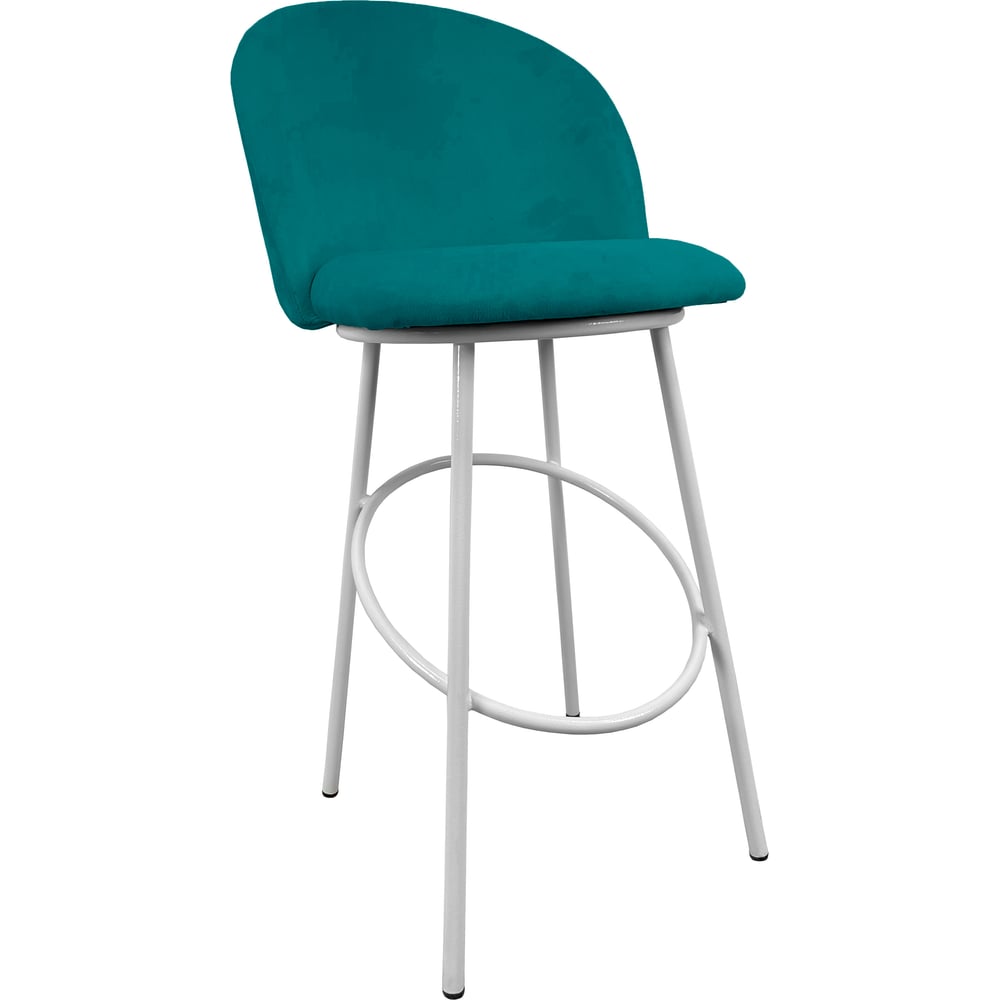 Изображение товара Полубарный стул M-GROUP аквамариновый с белыми ножками современный дизайн