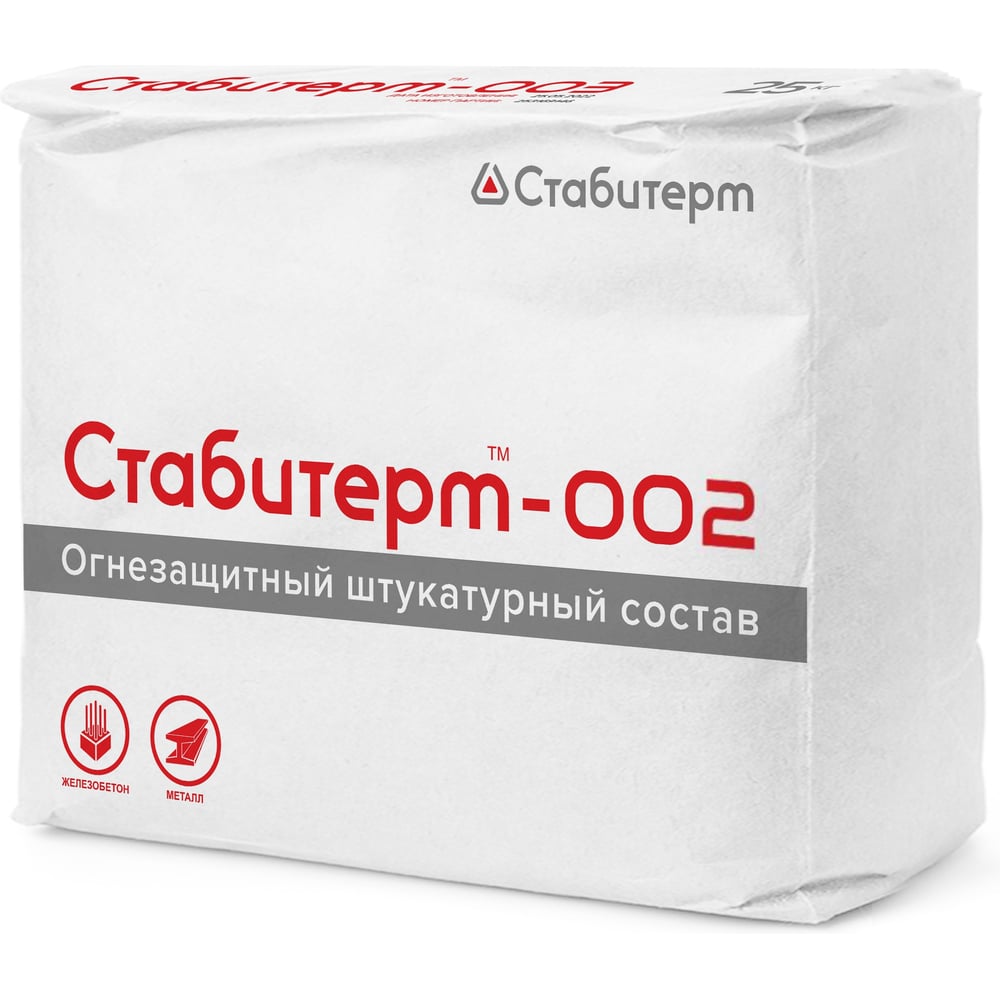 Изображение товара Огнезащитное штукатурное покрытие 002 Стабитерм 100 для стен и камня 12 кг