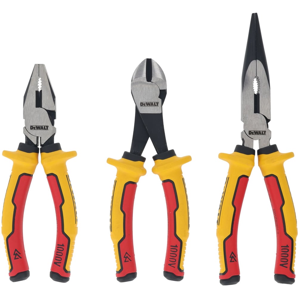 Изображение товара Набор плоскогубцев и кусачек Dewalt с токоизолирующими рукоятками