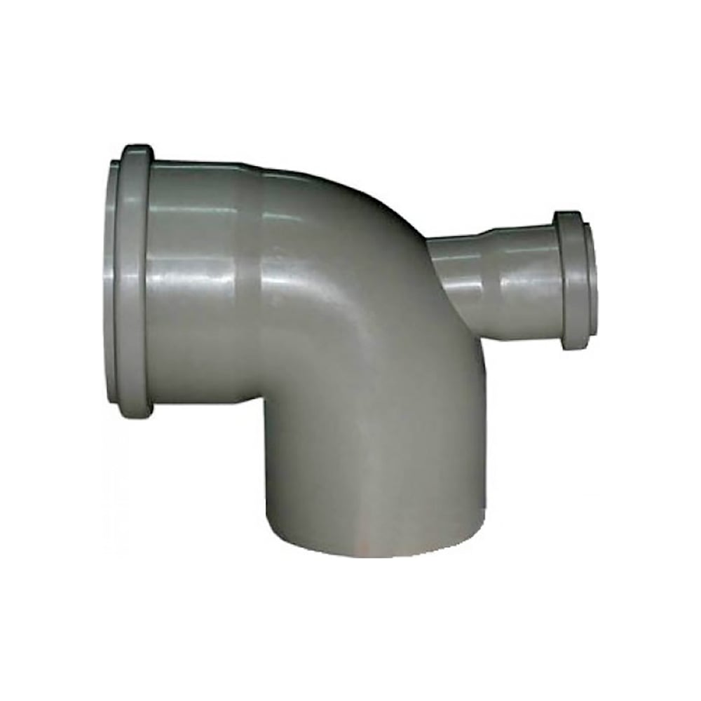 Изображение товара Отвод ПВХ ViEiR Ф110x50x90 для внутренней канализации, 90 градусов, серый