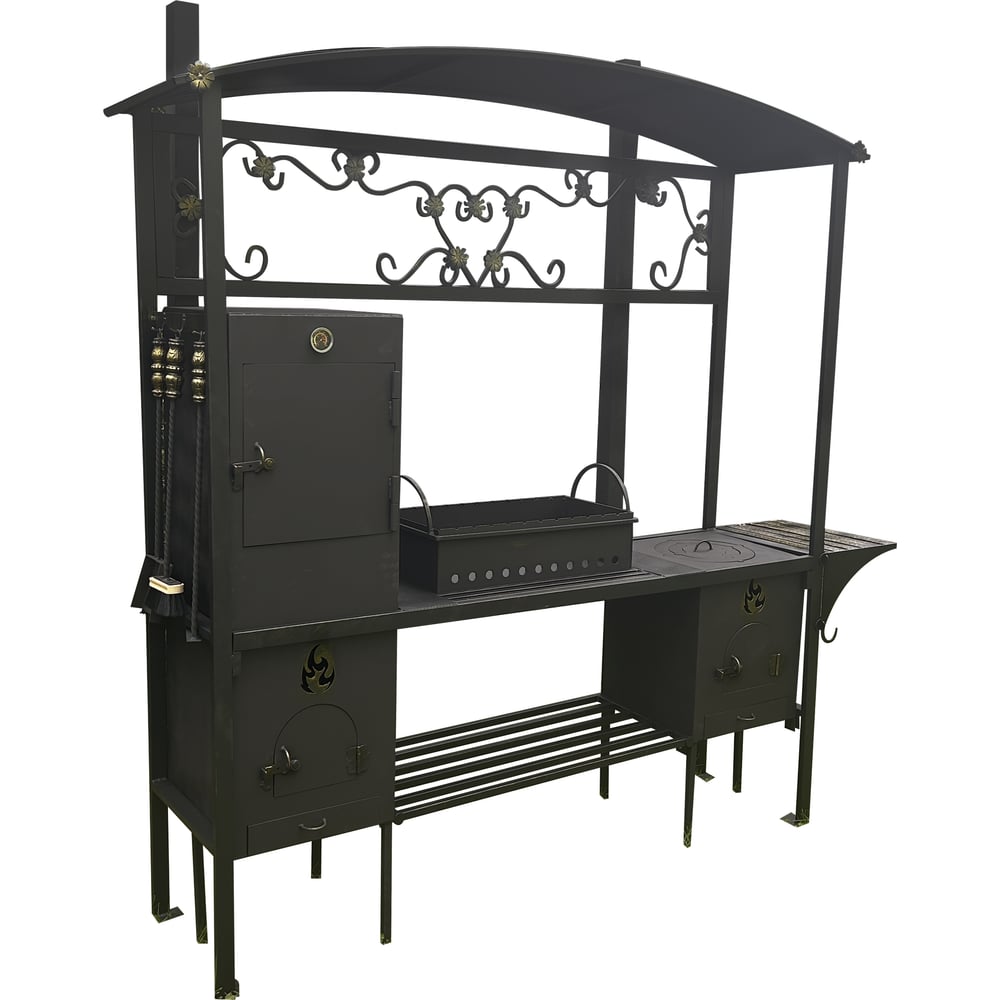 Изображение товара Мангал-беседка Станкоинструмент Царский 3 стационарный металл с разборной конструкцией