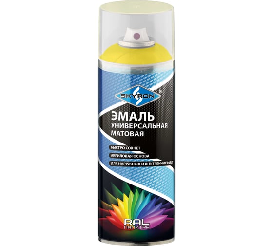Изображение товара Эмаль универсальная SKYRON матовая жёлтая (RAL 1021) SR-10121