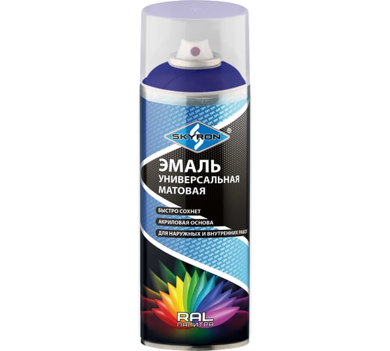 Изображение товара Эмаль универсальная SKYRON матовая синяя (RAL 5005) SR-10505