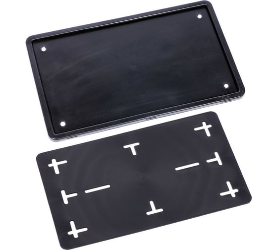 Изображение товара Рамка номерного знака DolleX 290х170 силиконовая черная с адаптером SPL1A-38