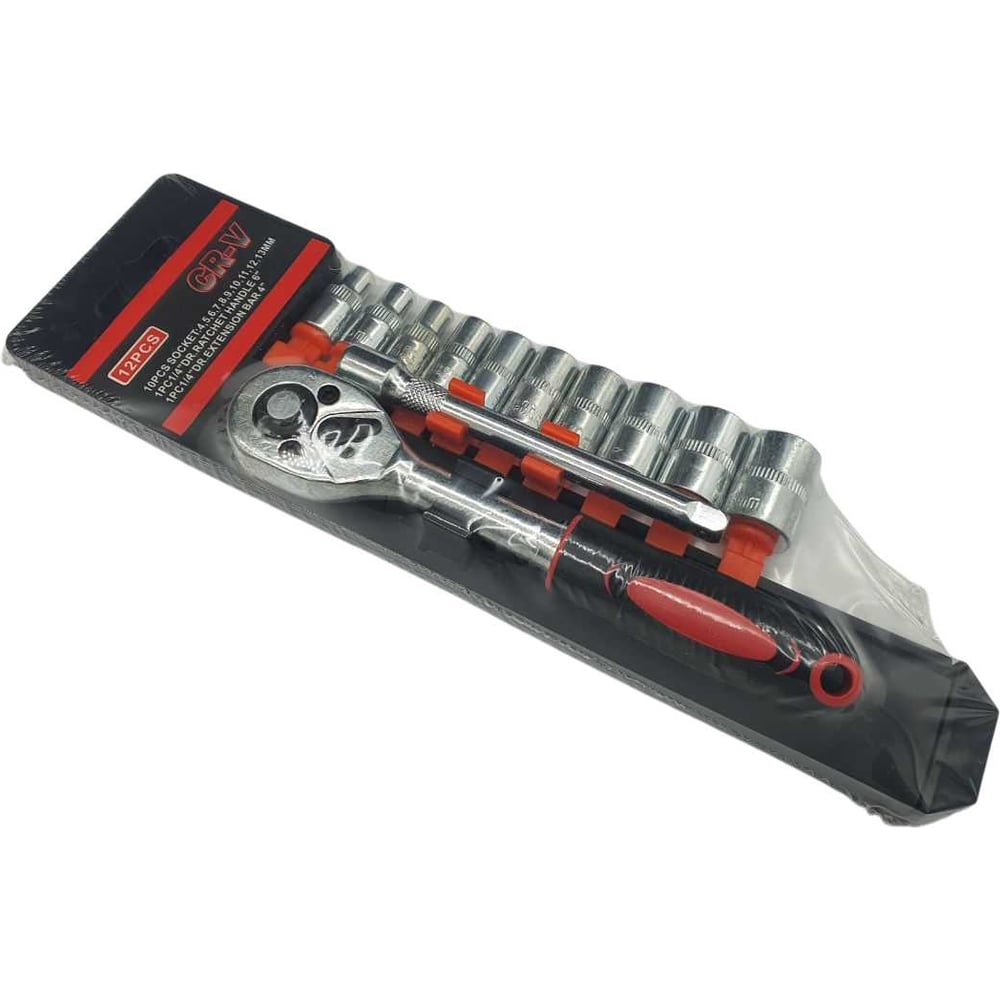 Изображение товара Набор головок с трещоткой 12 шт 4-13 мм и удлинитель 100 мм ООО ОПТИКОМ ЭЛЕКТРИК