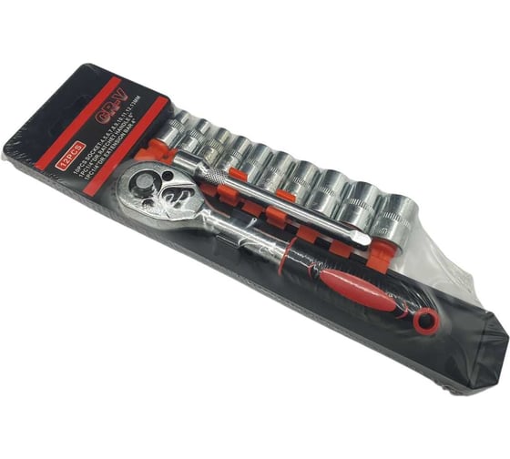 Изображение товара Набор головок с трещоткой ООО "ОПТИКОМ ЭЛЕКТРИК" 1/4 12пр. (4-13мм, удлинитель 100мм) 1047.0150