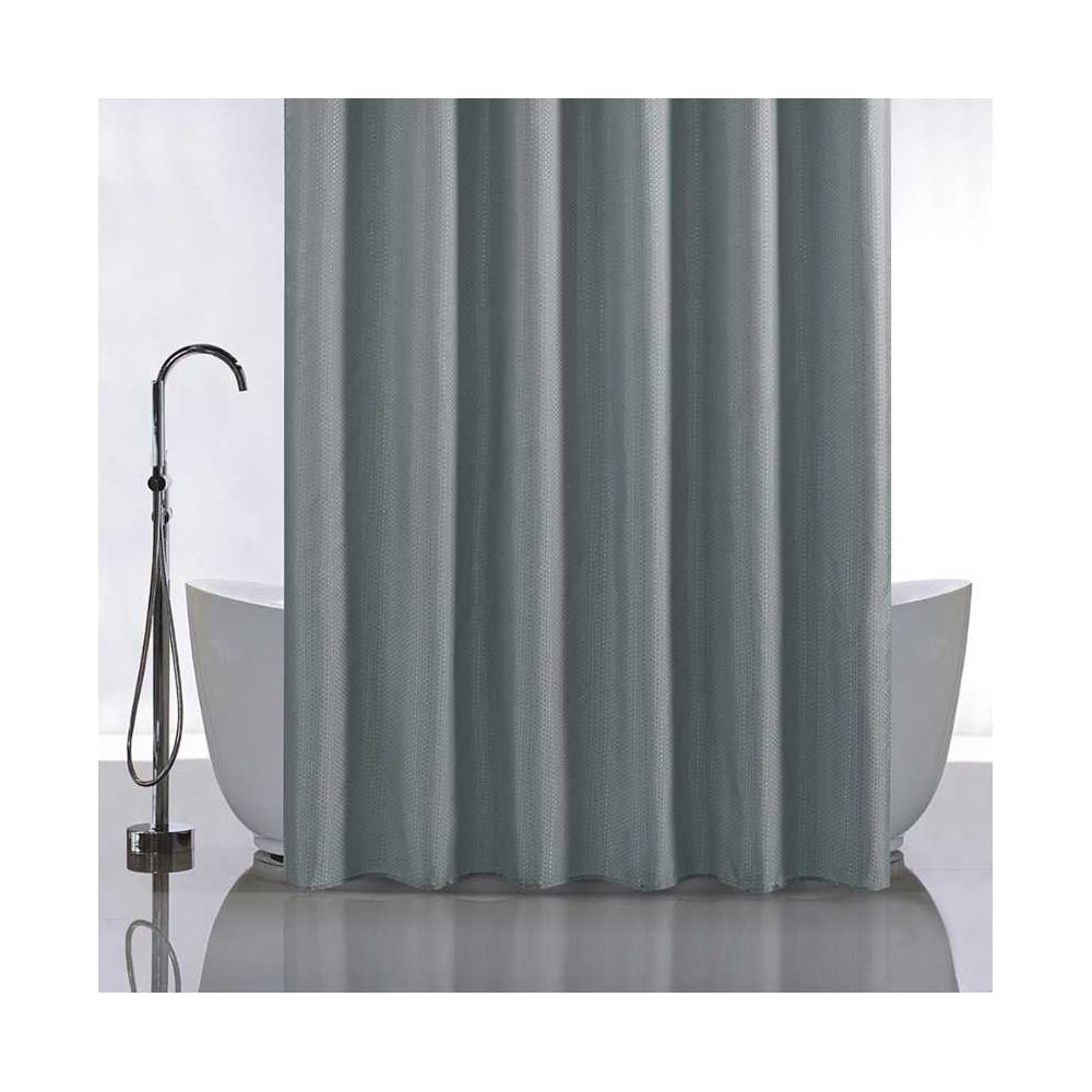 Изображение товара Однотонная штора САНАКС графит 180x180 см для ванной комнаты