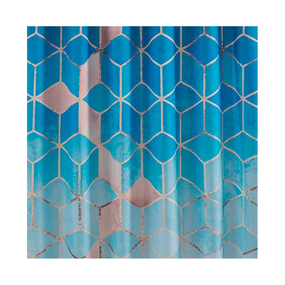 Изображение товара Штора для ванной комнаты САНАКС голубые кубы водоотталкивающая из PEVA 1800x1800 мм