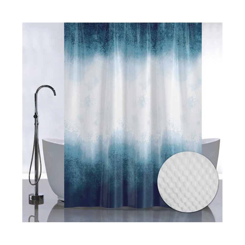 Изображение товара Штора в ванную комнату с рельефным теснением 180х180 см морская волна САНАКС