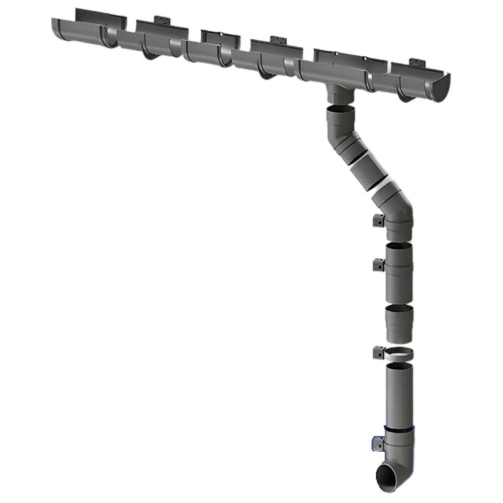 Изображение товара Комплект водосточной системы Docke Premium 1.5 м графит