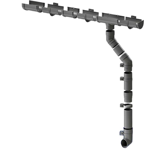 Изображение товара Комплект водосточной системы ЛМ маркет Docke Premium 1.5 м, графит 9/3 квс_деке_премиум_графит_9_3_fbs