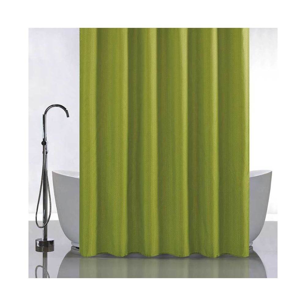 Изображение товара Штора для ванной Санакс однотонная оливковая 180x180 см влагостойкая
