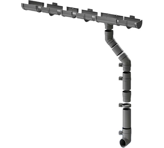 Изображение товара Комплект водосточной системы ЛМ маркет Docke Premium 1.5 м, графит 7,5/3 квс_деке_премиум_графит_7,5_3_фбс