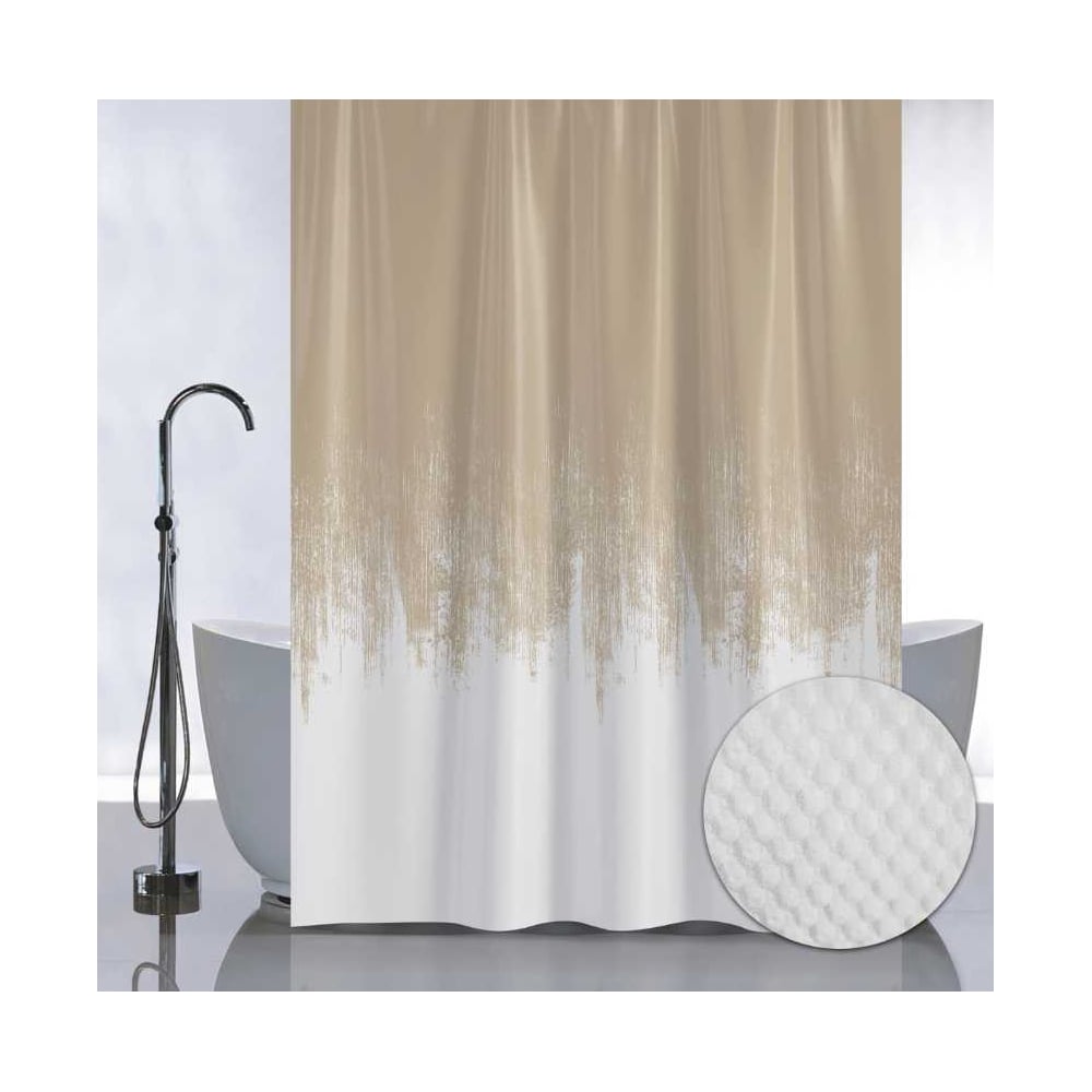 Изображение товара Штора САНАКС с рельефным теснением для ванной, 180х180 см, бежевый