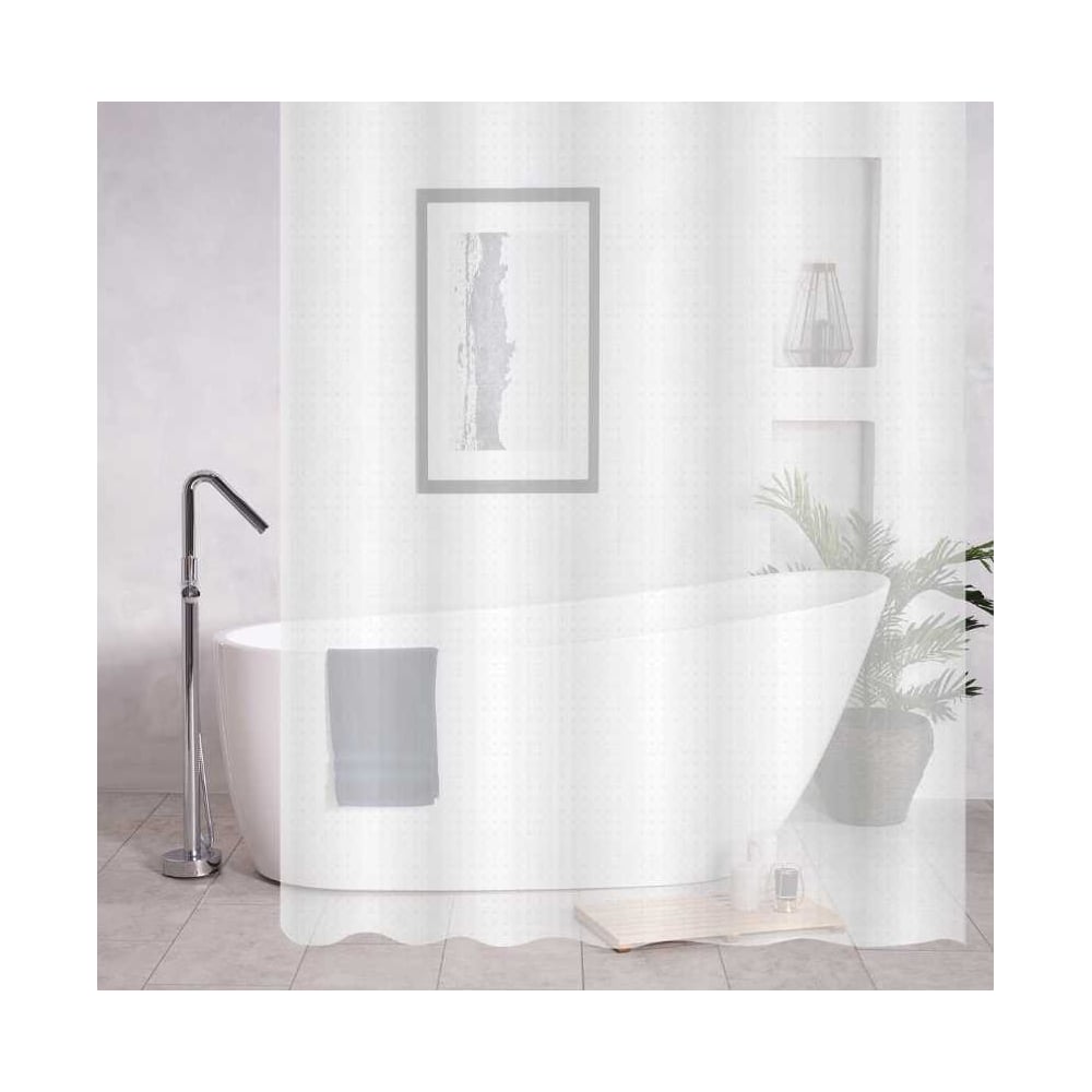 Изображение товара Штора для ванной комнаты САНАКС белая матовая 180х180 см PEVA водоотталкивающая