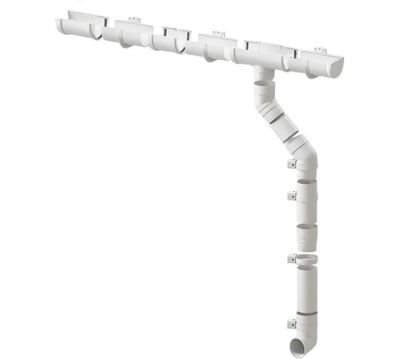 Изображение товара Комплект водосточной системы ЛМ маркет Docke Premium 1.5 м, пломбир 6/3 квс_деке_премиум_пломбир_6_3_fbs