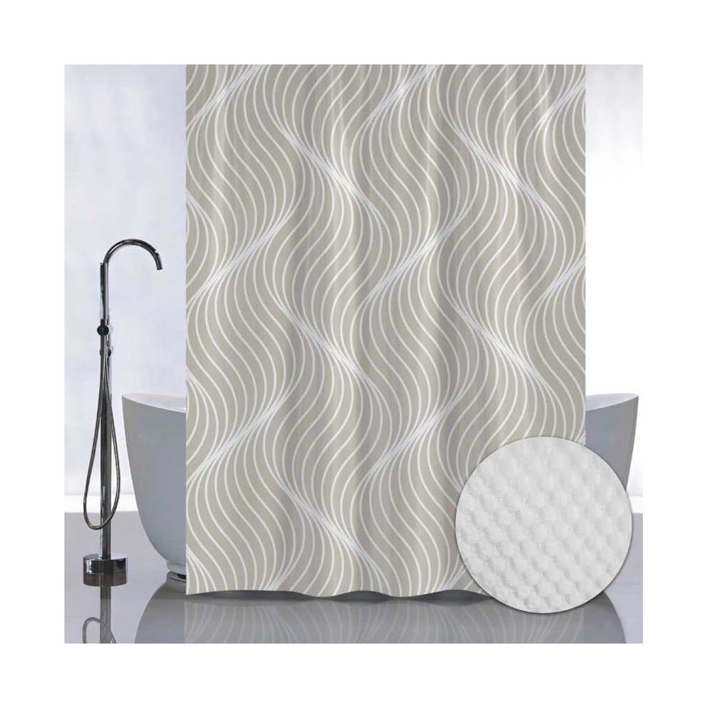 Изображение товара Штора для ванной с рельефным теснением САНАКС 180х180 см водоотталкивающая