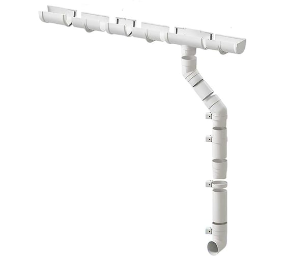 Изображение товара Комплект водосточной системы ЛМ маркет Docke Premium 1.5 м, пломбир 6/3 с метал кронштейн квс_деке_премиум_МТЛ_пломбир_6_3