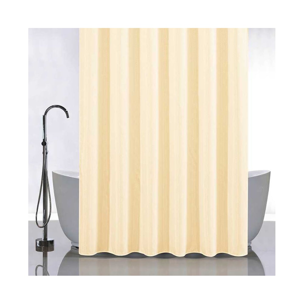 Изображение товара Штора однотонная САНАКС бежевая для ванной комнаты