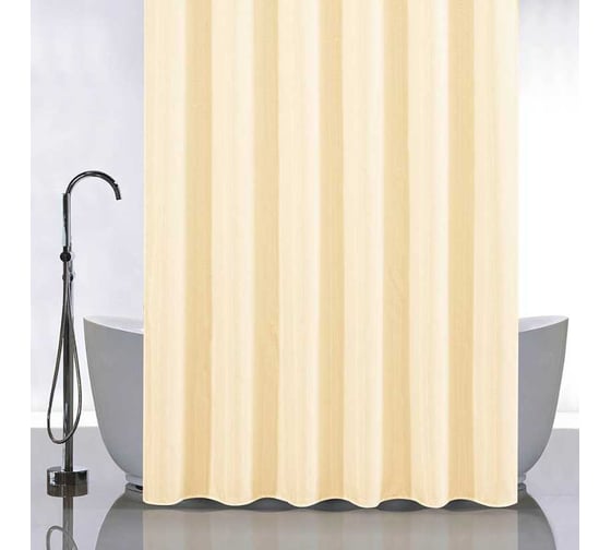 Изображение товара Штора однотонная САНАКС бежевая, в ванную комнату, полиэстэр 03-08