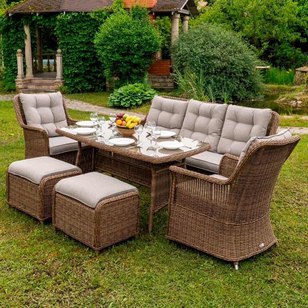 Изображение товара Обеденный комплект Royal Family VICTOR из искусственного ротанга для уличной мебели