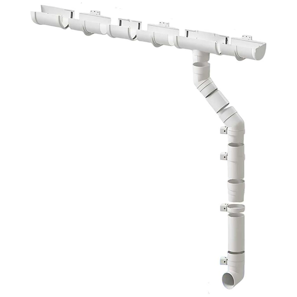 Изображение товара Комплект водосточной системы Docke Premium 1.5 м пломбир с 1 трубой