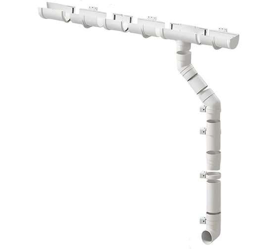 Изображение товара Комплект водосточной системы ЛМ маркет Docke Premium 1.5 м, пломбир 12/3 с 1 ТРУБОЙ квс_деке_премиум_пломбир_1ТРУБА_12_3