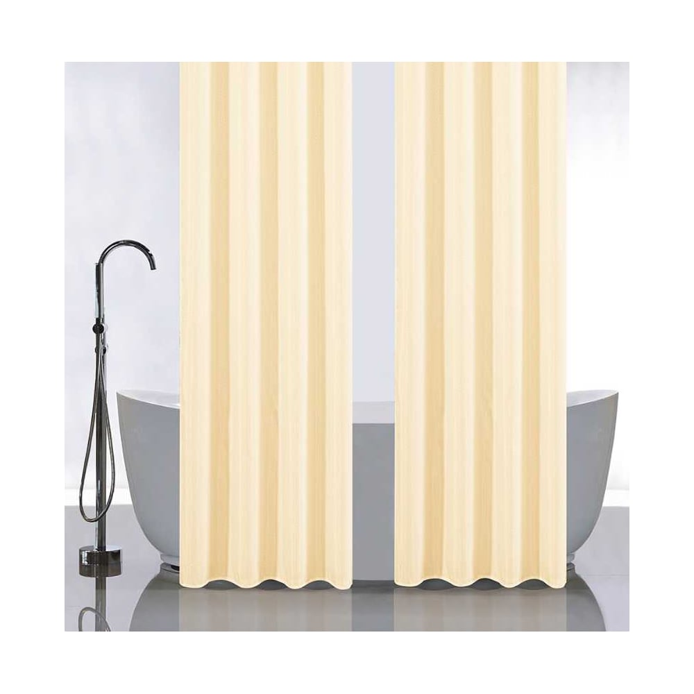 Изображение товара Штора в ванную комнату САНАКС двойная бежевая 120см х 180см