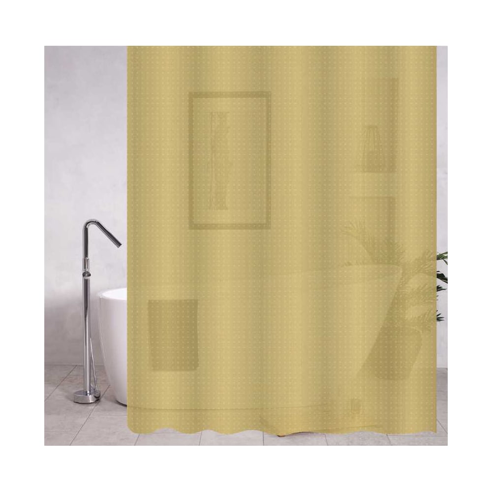 Изображение товара Штора для ванной комнаты САНАКС бежевая матовая 180 на 180 см PEVA водоотталкивающая рельефная