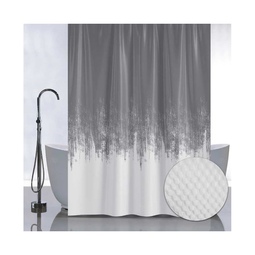 Изображение товара Штора для ванной комнаты САНАКС переход графит 180х180 см водоотталкивающая полиэстер микрофибра