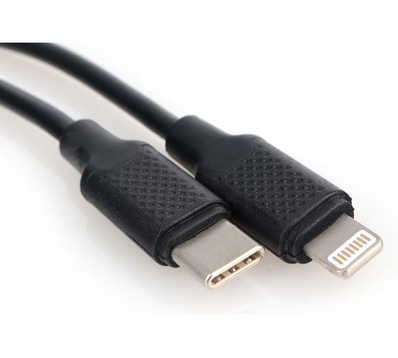 Изображение товара Кабель Cablexpert USB2.0, Type-C/Lightning, 3А, 20Вт, PD, медь, 1м, черный, пакет, CCP-USB-CMLM2-1M
