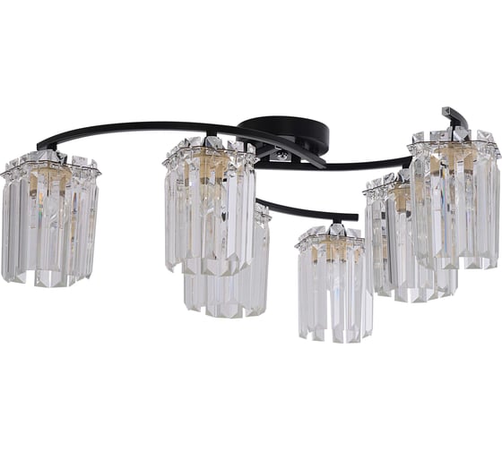 Изображение товара Люстра Schaffner Revista 4130-6, цвет черный/хром, 360 Вт Revista 4130-6 BK+CR