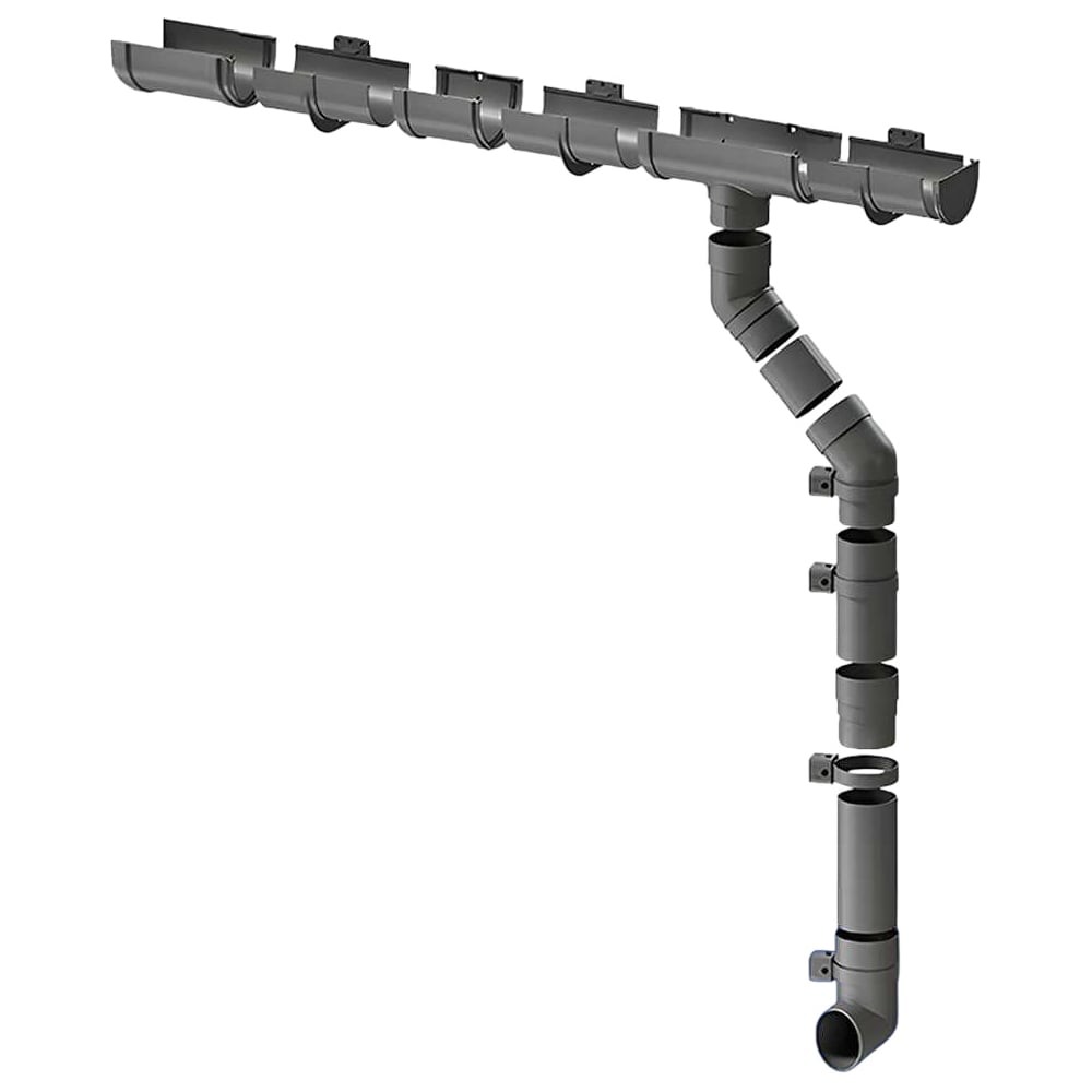 Изображение товара Комплект водосточной системы ЛМ маркет Docke Premium 1.5 м графит