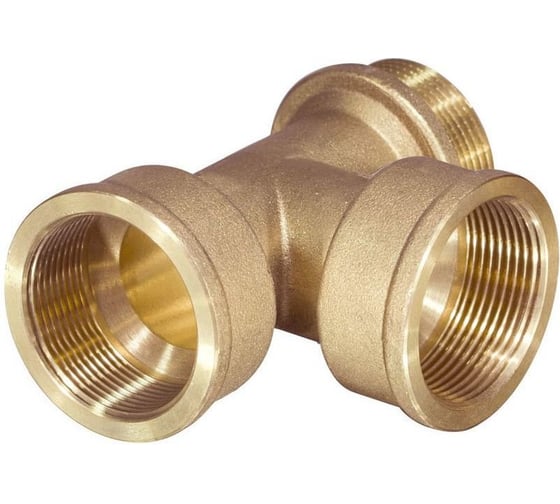 Изображение товара Тройник латунный ViEiR 1/2 гайка × 1/2 гайка × 1/2 штуцер TFFH333