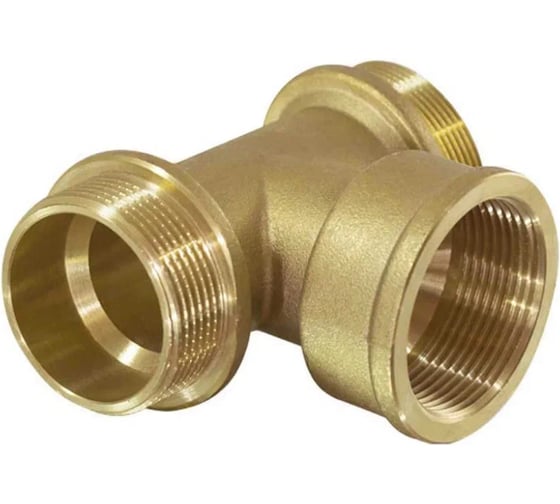 Изображение товара Тройник латунный ViEiR 1/2 гайка × 1/2 штуцер × 1/2 гайка TFHF333