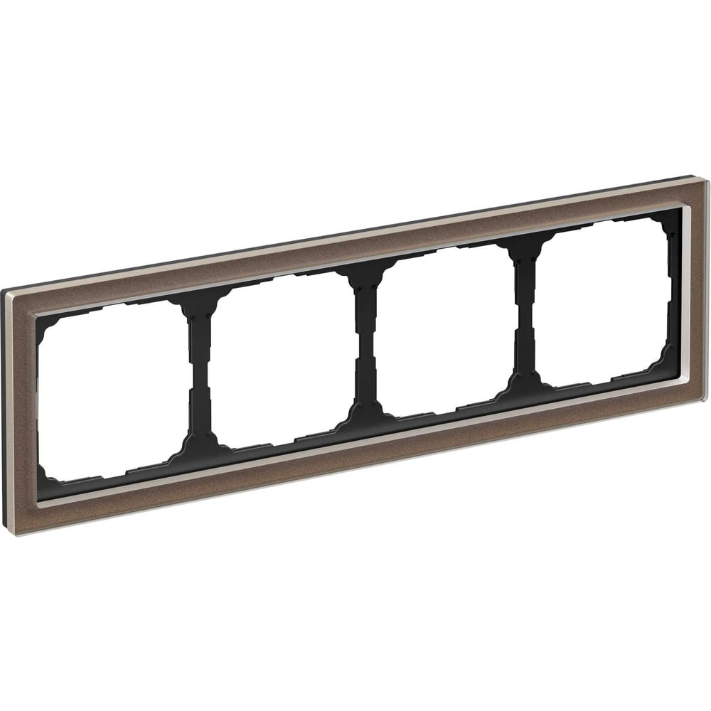 Изображение товара 4-постовая рамка Systeme Electric ArtGallery PURE из органического стекла мокко