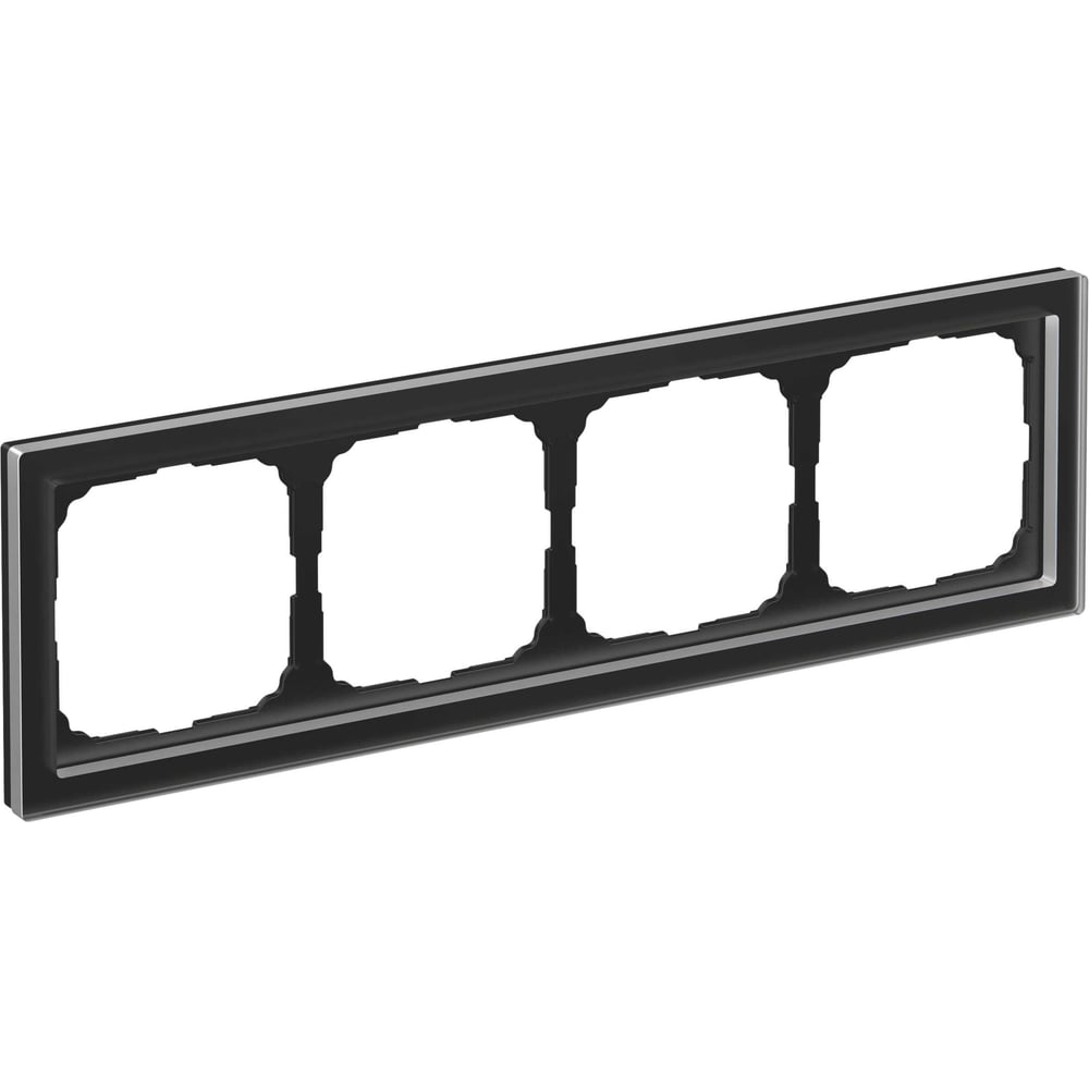 Изображение товара 4-постовая рамка Systeme Electric ArtGallery PURE органическое стекло черная GAL321004