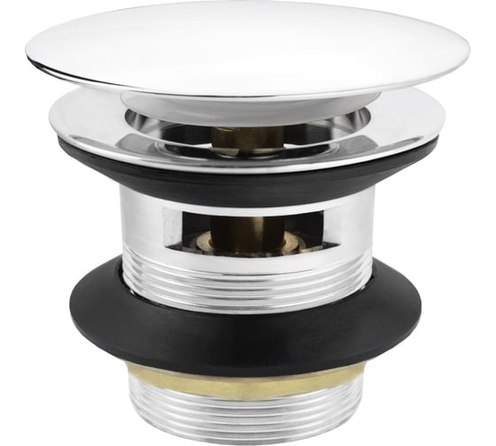 Изображение товара Донный клапан (выпуск) для умывальника MPF 1.1/4, клик-клак с переливом (круг),SS 201 ИС.110754