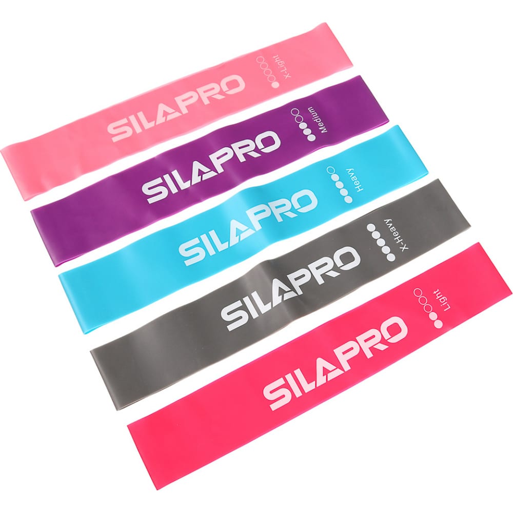Набор фитнес резинок SILAPRO набор из 5 фитнес резинок 30 х 5 см нагрузка 10 15 20 25 30 кг
