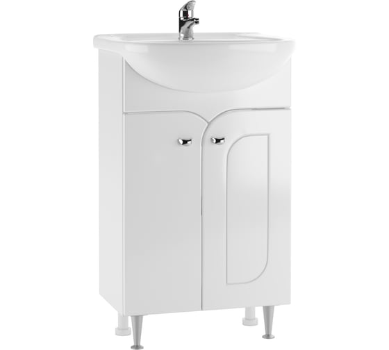 Изображение товара Тумба Айсберг Радуга под умывальник Уют 50 белый, без ящика, разобранная DA1140TR