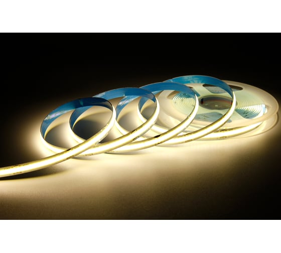 Изображение товара Светодиодная лента Apeyron 24В, 10Вт/м, COB, 528д/м, IP20, 900Лм/м, подложка 8мм, 5м, теплый белый 00-377