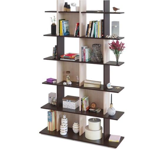 Изображение товара Стеллаж СОКОЛ венге/беленый дуб СТ-6 СТ6Вбд5