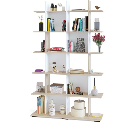 Изображение товара Стеллаж СОКОЛ дуб сонома/белый СТ-6 СТ6Дс5б6