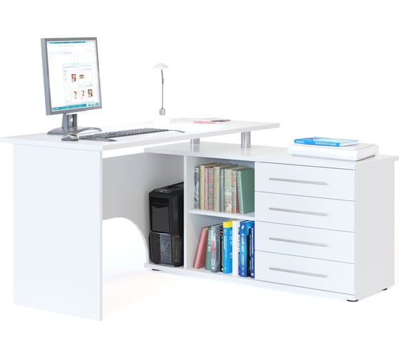 Изображение товара Компьютерный стол СОКОЛ правый белый КСТ-109П КСТ109ПБ6