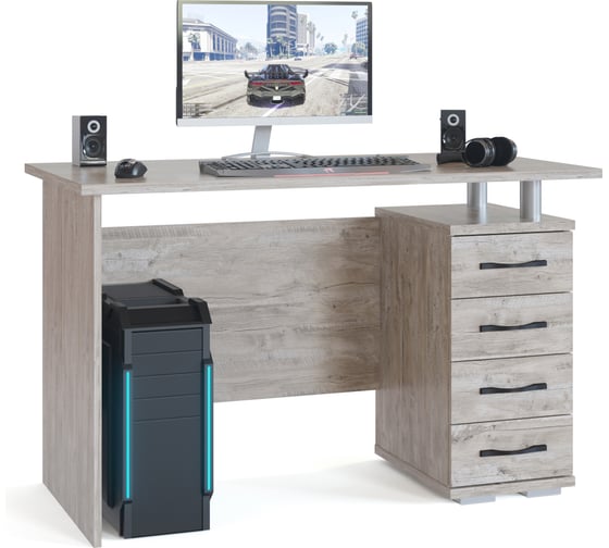 Изображение товара Компьютерный стол СОКОЛ дуб юкон КСТ-106.1 00-00009491