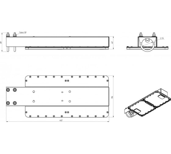 Изображение товара Светодиодный светильник DIORA Quadro Street SE 105/17500 KS 17500лм 105Вт 4000K IP65 0.95PF 80Ra КП<1 консоль DQSSE105KS-4K-C