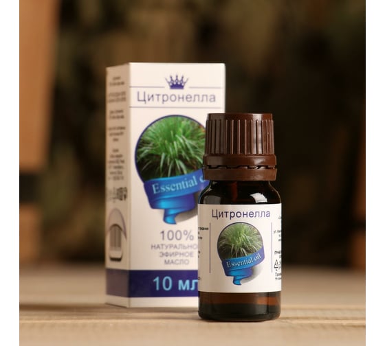 Изображение товара Эфирное масло Сималенд Цитронелла флакон-капельница, репеллент, 10 мл 1857710