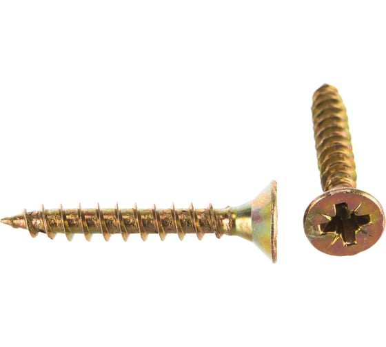 Изображение товара Универсальные шурупы для дерева, ДСП и ДВП Зубр желтопассивированные, PZ, 6,0x40 мм, ТФ0, 2500 шт 4-300390-60-040